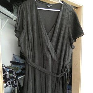 Black Tie-Waist Women's Dress